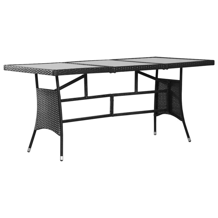 Set Mobili da Pranzo per Giardino 9 pz in Polyrattan Nero cod mxl 69703