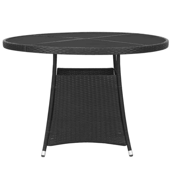 Set da Pranzo da Giardino 7 pz in Polyrattan Nero 3059454