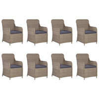 Set da Pranzo da Giardino 11 pz in Polyrattan Marrone 3059468