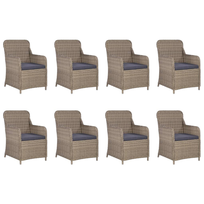 Set da Pranzo da Giardino 11 pz in Polyrattan Marrone 3059468
