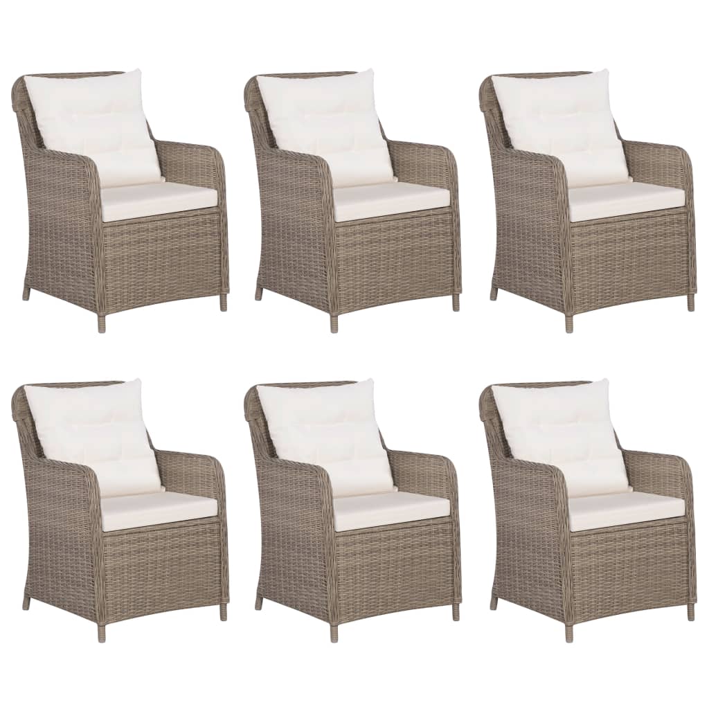 Set da Pranzo da Giardino 7 pz in Polyrattan Marrone 3059471