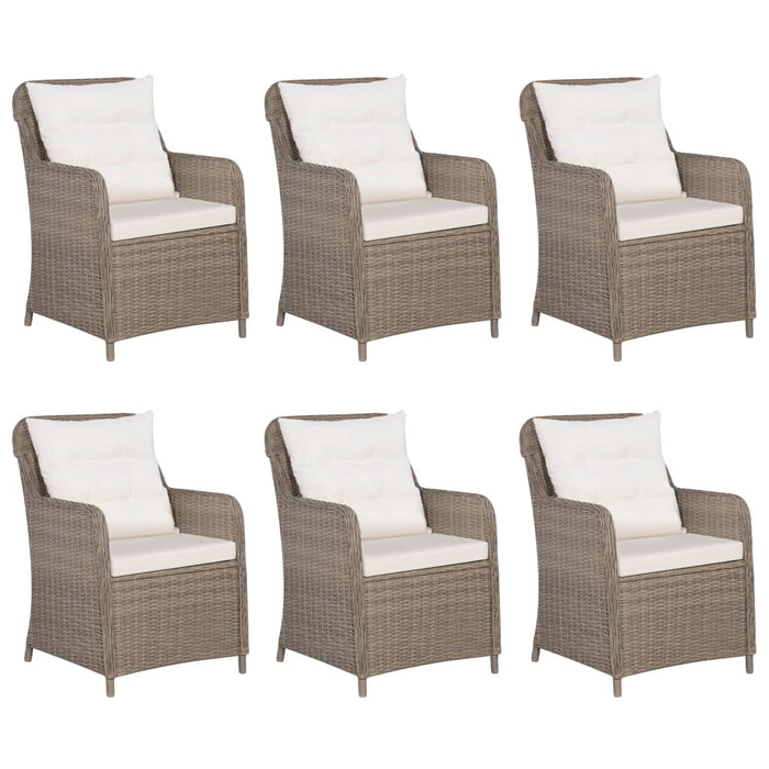 Set da Pranzo da Giardino 7 pz in Polyrattan Marrone 3059471