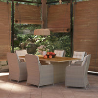 Set da Pranzo da Giardino 7 pz in Polyrattan Marrone 3059471