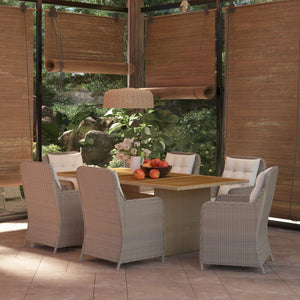 Set da Pranzo da Giardino 7 pz in Polyrattan Marrone 3059471