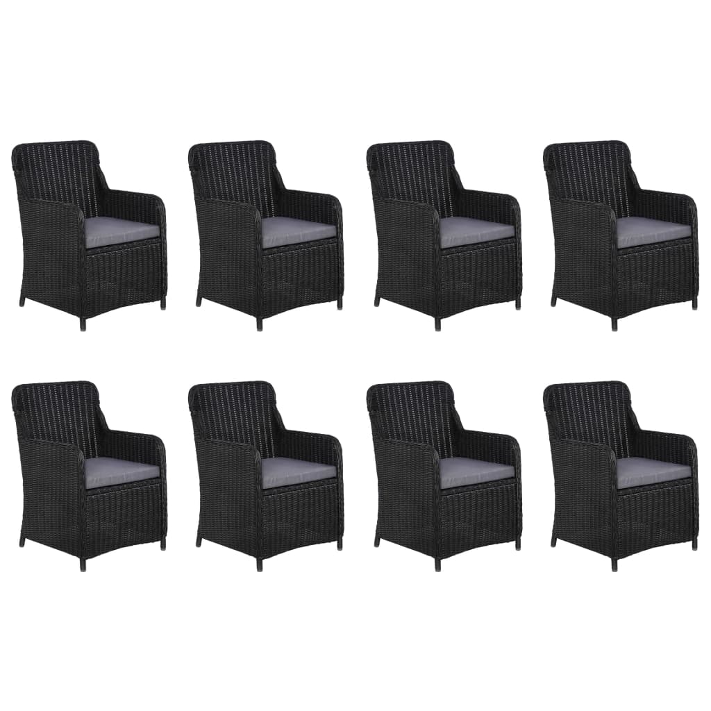 Set da Pranzo da Giardino 11 pz in Polyrattan Nero 3059476