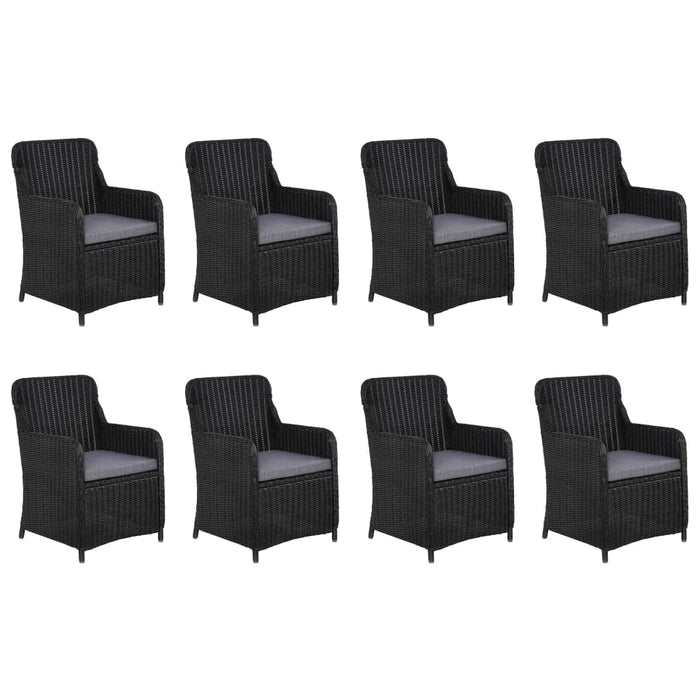 Set da Pranzo da Giardino 11 pz in Polyrattan Nero 3059476