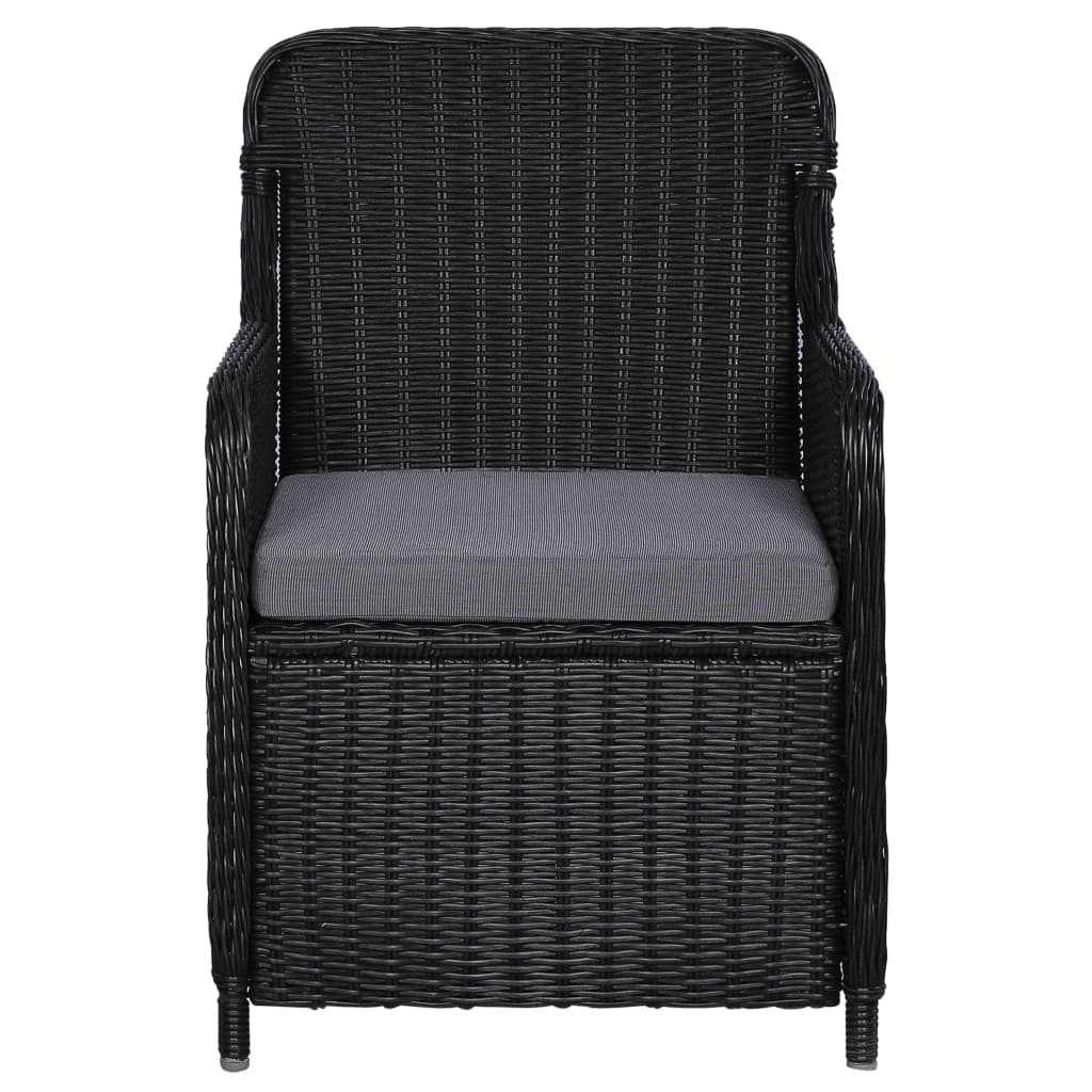 Set da Pranzo da Giardino 11 pz in Polyrattan Nero 3059476