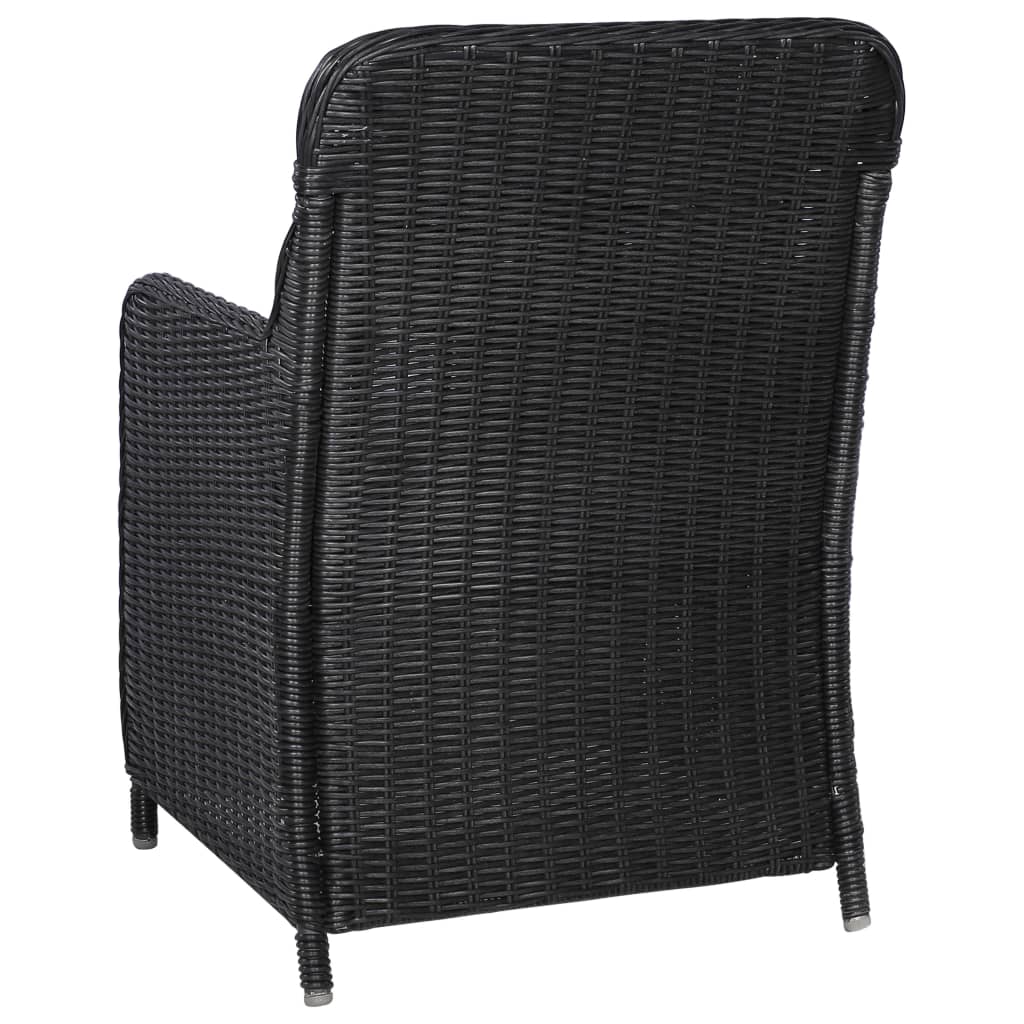 Set da Pranzo da Giardino 11 pz in Polyrattan Nero 3059480