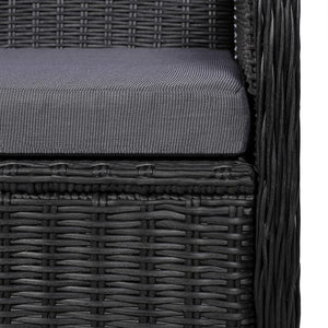 Set da Pranzo da Giardino 11 pz in Polyrattan Nero 3059480