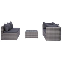 Set Divani da Giardino 9 pz con Cuscini in Polyrattan Grigio cod mxl 39839
