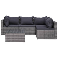 Set Divani da Giardino 9 pz con Cuscini in Polyrattan Grigio cod mxl 39839