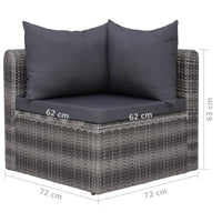 Set Divani da Giardino 9 pz con Cuscini in Polyrattan Grigio cod mxl 39839