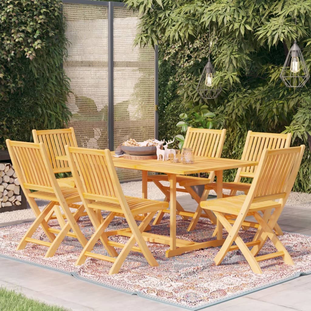 Set da Pranzo da Giardino 7 pz in Legno Massello di Teak cod mxl 74847