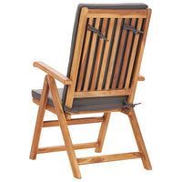 Set da Pranzo da Giardino 9 pz con Cuscini Legno di Teak Grigio cod mxl 40881