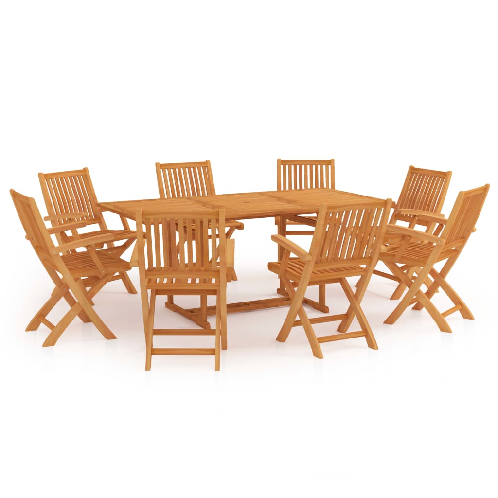 Set da Pranzo da Giardino 9 pz in Legno Massello di Teak 3059576