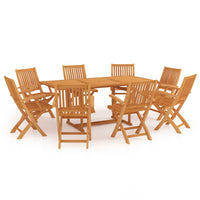 Set da Pranzo da Giardino 9 pz in Legno Massello di Teak 3059576