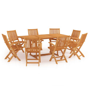 Set da Pranzo da Giardino 9 pz in Legno Massello di Teak 3059576