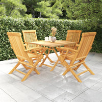 Set da Pranzo da Giardino 5 pz in Legno Massello di Teak cod mxl 43804