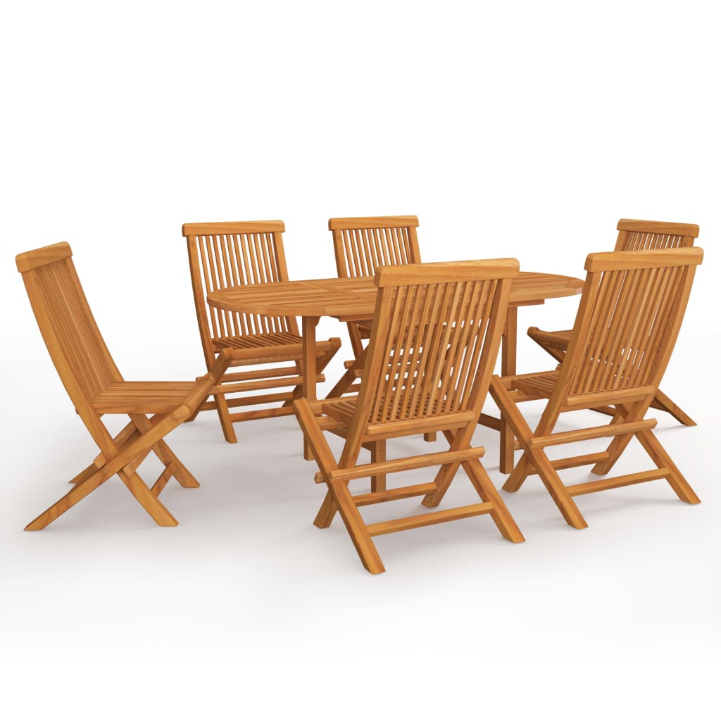 Set da Pranzo da Giardino 7 pz in Legno Massello di Teak cod mxl 43031