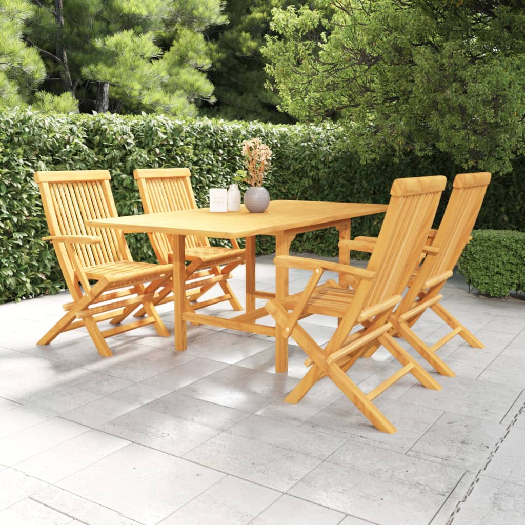 Set da Pranzo da Giardino 5 pz in Legno Massello di Teak cod mxl 48199