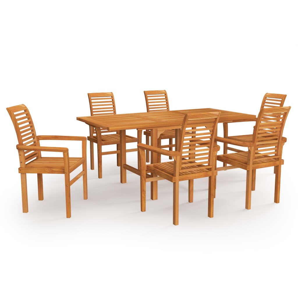 Set da Pranzo da Giardino 7 pz in Legno Massello di Teak cod mxl 42326