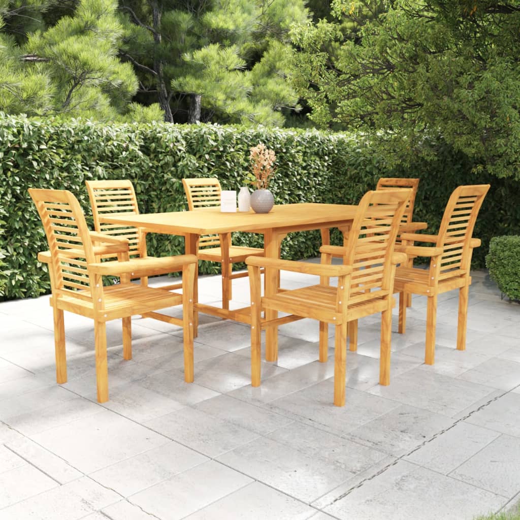 Set da Pranzo da Giardino 7 pz in Legno Massello di Teak cod mxl 42326