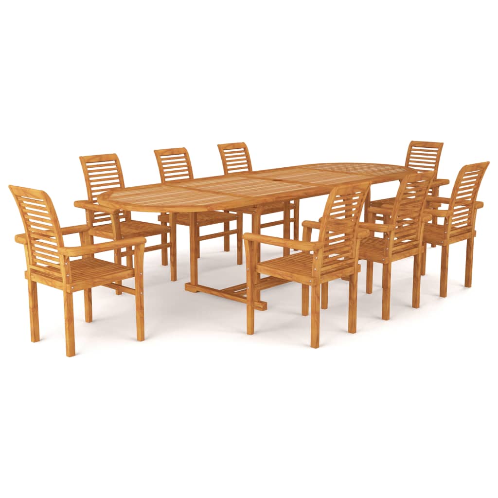 Set da Pranzo 9 pz in Legno Massello di Teak cod mxl 40222