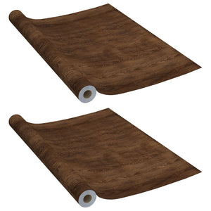 Pellicole Autoadesive Mobili 2 pz Rovere Scuro 500x90 cm PVC 3059648