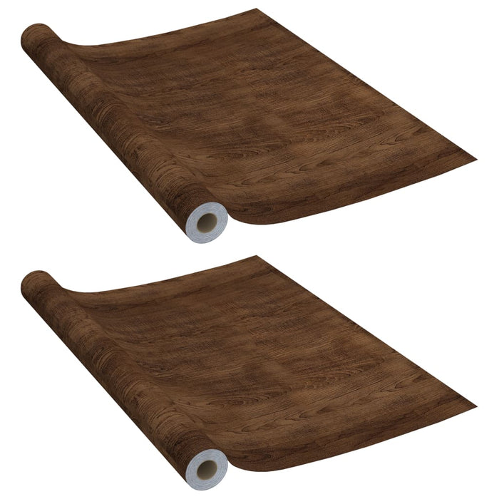 Pellicole Autoadesive Mobili 2 pz Rovere Scuro 500x90 cm PVC 3059648