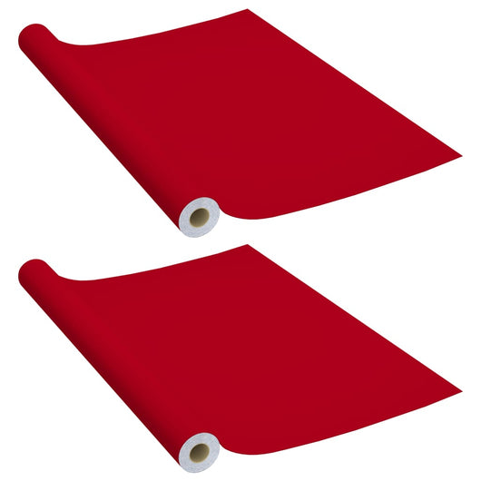 Pellicole Autoadesive per Mobili 2 pz Rosse 500x90 cm PVC