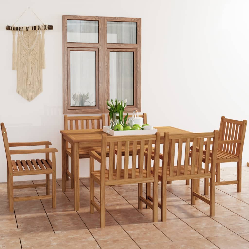 Set da Pranzo per Esterni 7 pz in Legno Massello di Teak 3059936