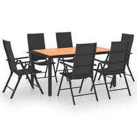 Set da Pranzo da Giardino 7 pz Nero e Marrone 3060055