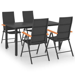 Set da Pranzo da Giardino 5 pz Nero e Marrone 3060072
