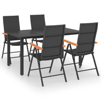 Set da Pranzo da Giardino 5 pz Nero e Marrone 3060072