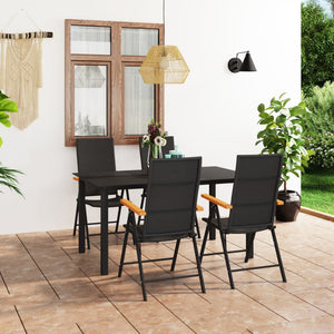 Set da Pranzo da Giardino 5 pz Nero e Marrone 3060072