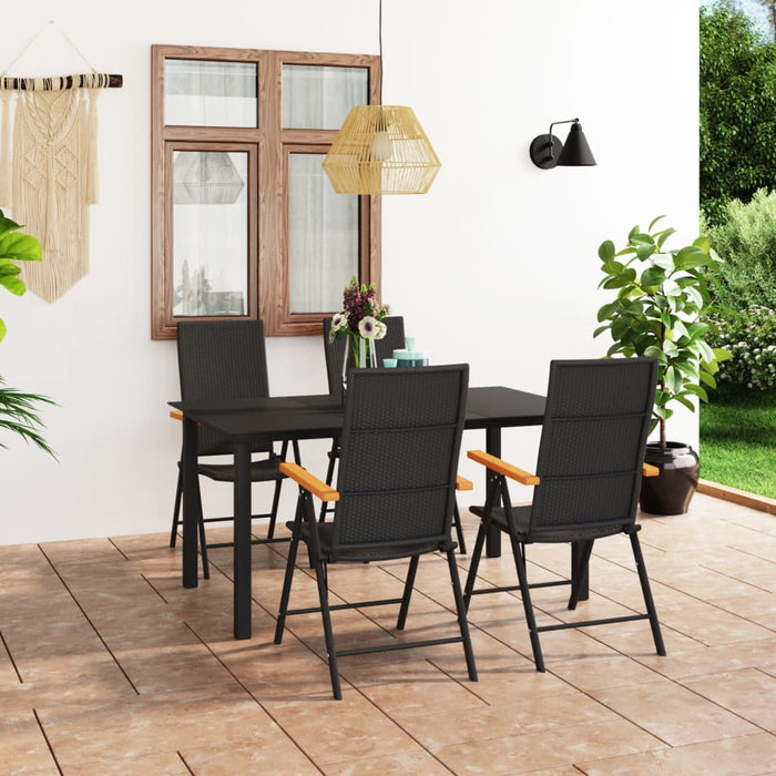 Set da Pranzo da Giardino 5 pz Nero e Marrone 3060072