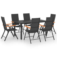 Set da Pranzo da Giardino 7 pz Nero e Marrone 3060073