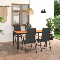 Set da Pranzo da Giardino 5 pz Nero e Marrone 3060078