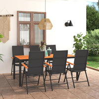 Set da Pranzo da Giardino 7 pz Nero e Marrone 3060080