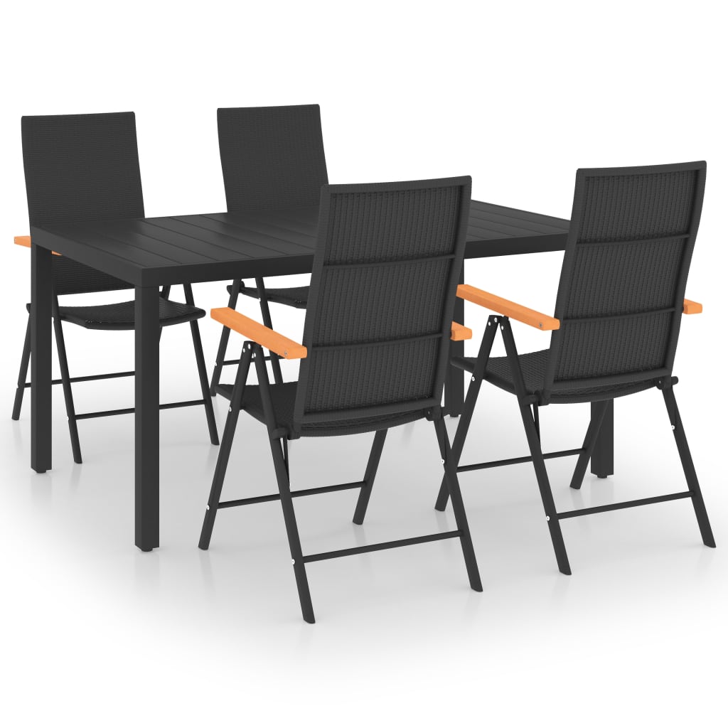 Set da Pranzo da Giardino 5 pz Nero e Marrone 3060084