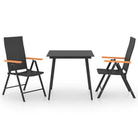 Set da Pranzo da Giardino 3 pz Nero e Marrone 3060088