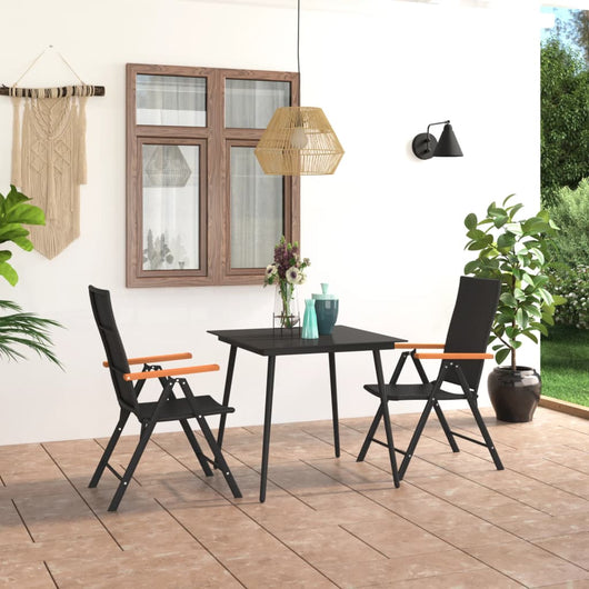 Set da Pranzo da Giardino 3 pz Nero e Marrone 3060088
