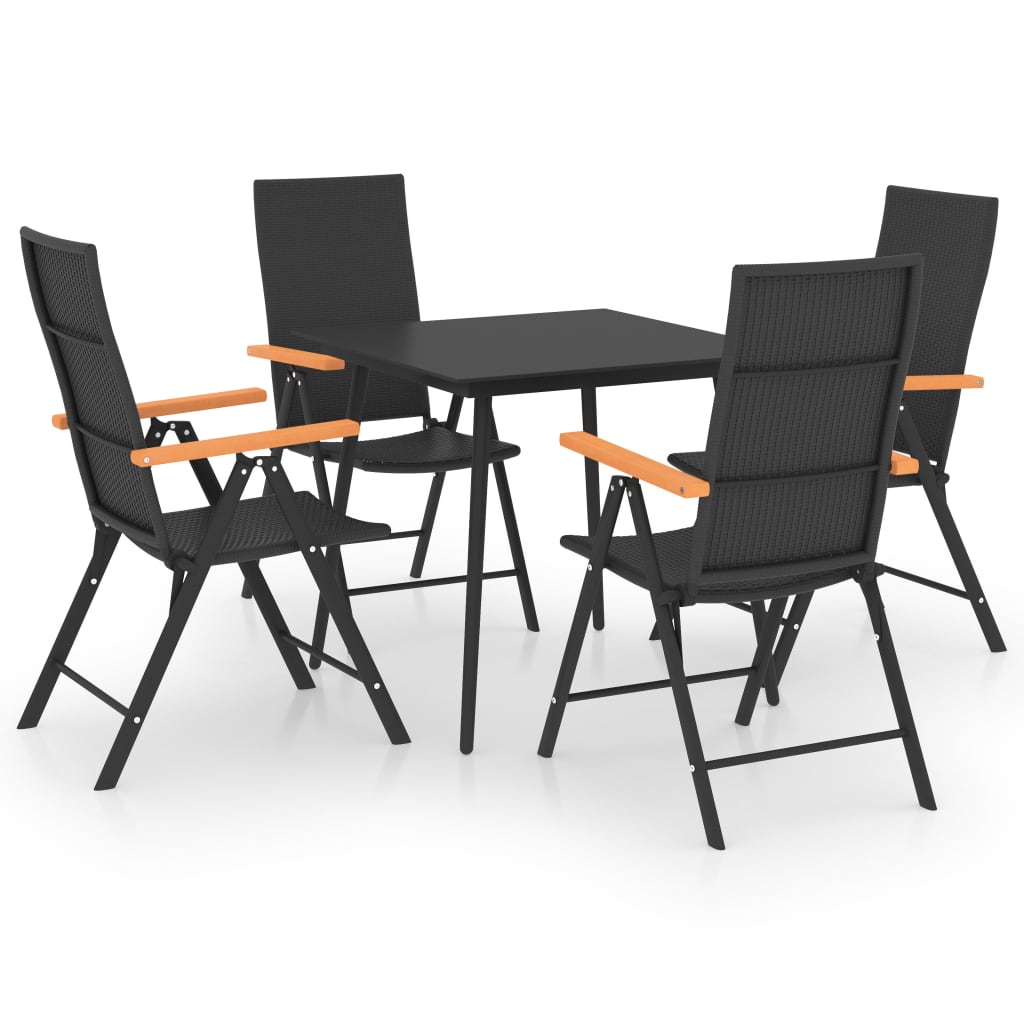 Set da Pranzo da Giardino 5 pz Nero e Marrone 3060089
