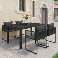 Set da Pranzo da Giardino 5 pz in Rattan PVC Nero 3060102