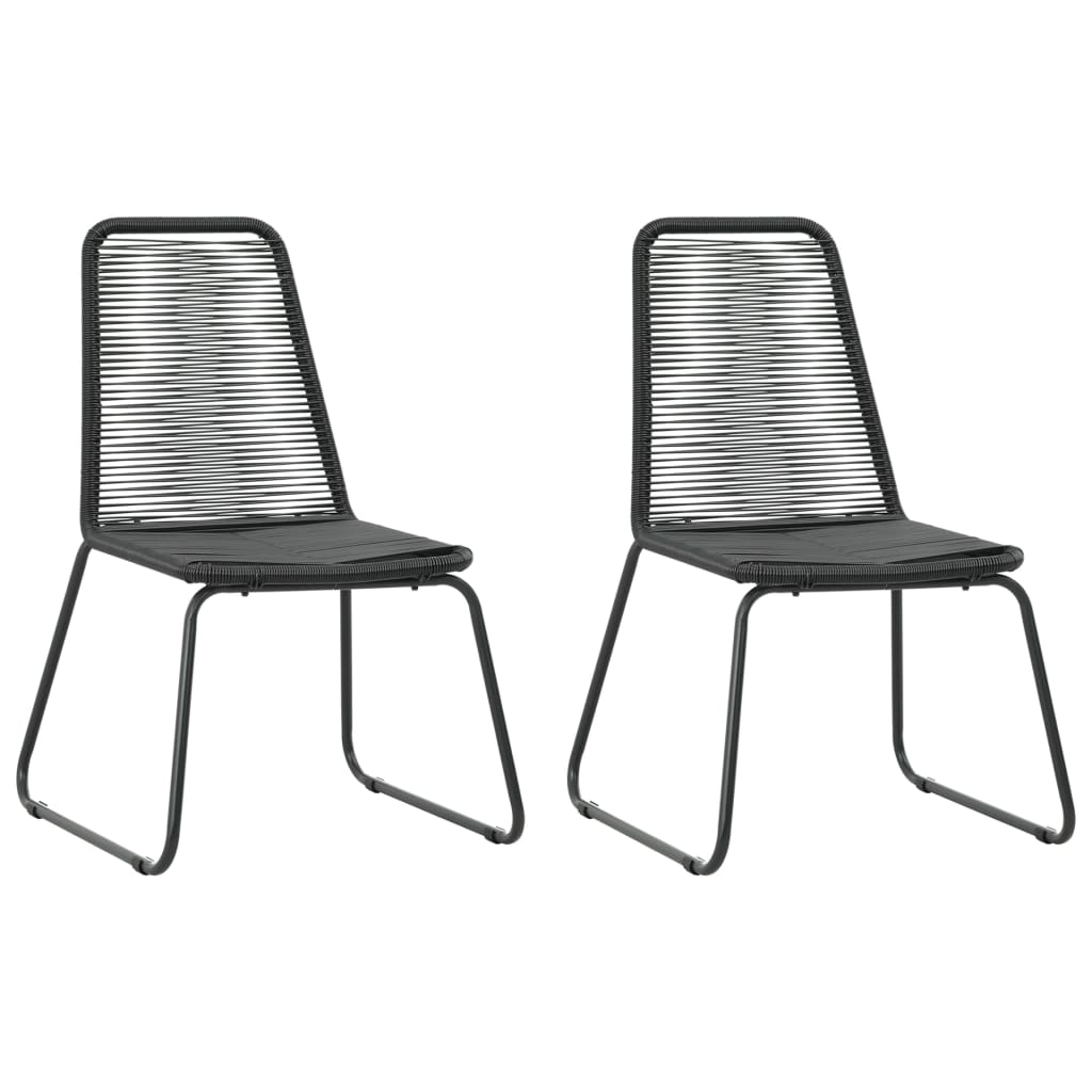 Set da Pranzo da Giardino 3 pz in Rattan PVC Nero e Marrone cod mxl 56012