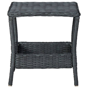Set Divani da Giardino 3 pz con Cuscini Polyrattan Grigio Scuro cod mxl 51586