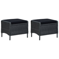Set Divani da Giardino 3 pz con Cuscini Polyrattan Grigio Scuro 3060154