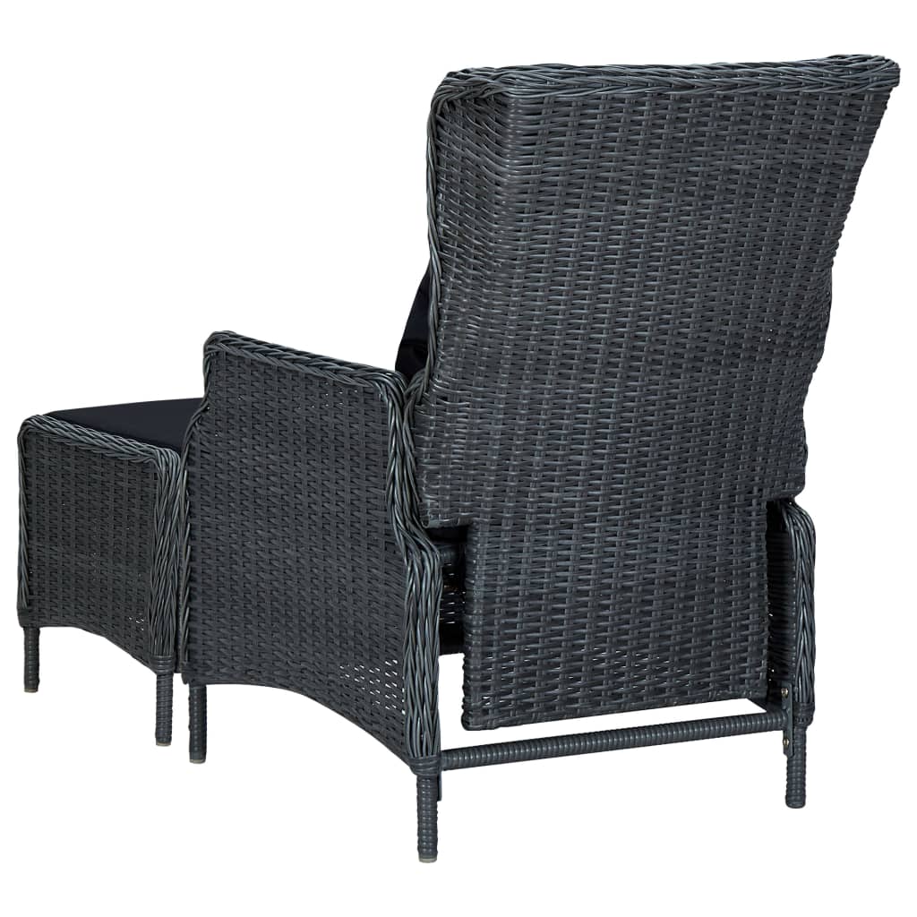 Set da Pranzo da Giardino 9pz e Cuscini Polyrattan Grigio Scuro cod mxl 42226
