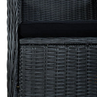 Set Divani da Giardino 3 pz con Cuscini Polyrattan Grigio Scuro cod mxl 42231