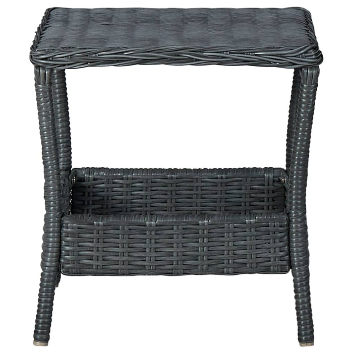 Set Divani da Giardino 3 pz con Cuscini Polyrattan Grigio Scuro 3060180